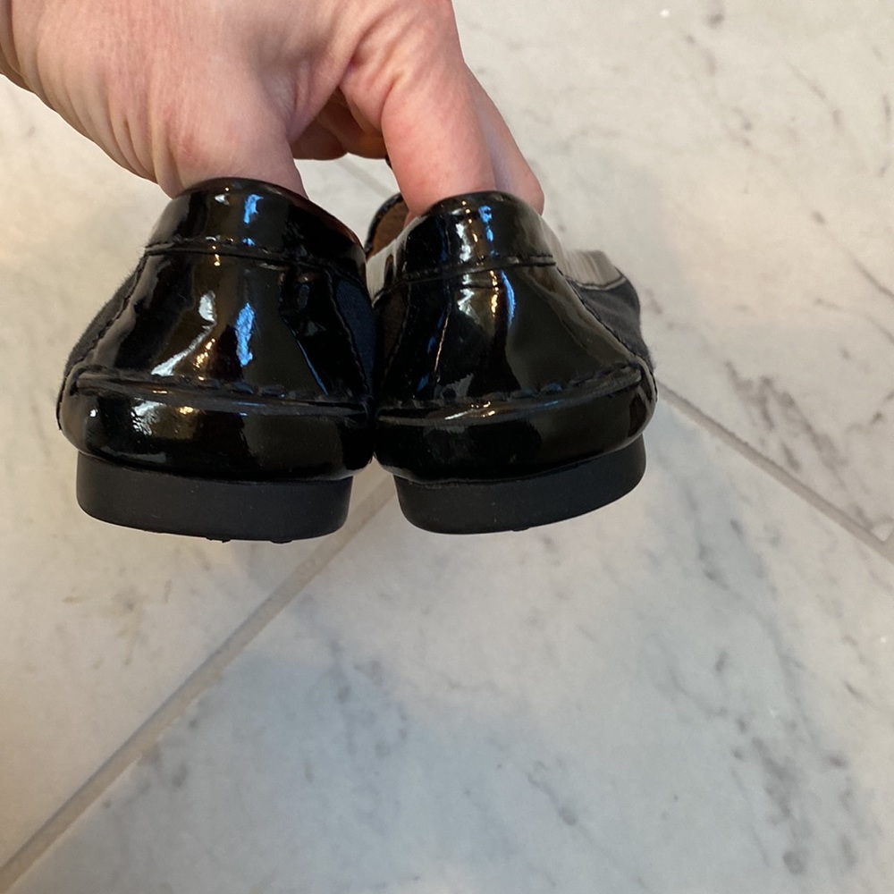 Black patent/fabric Coach loafers - Sz 6.5 - Picture 4 of 7